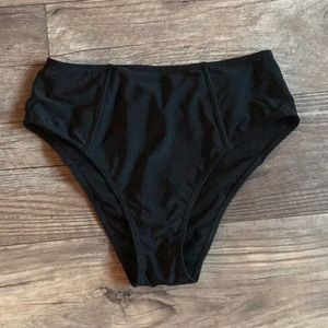 Black high waisted swim bottoms